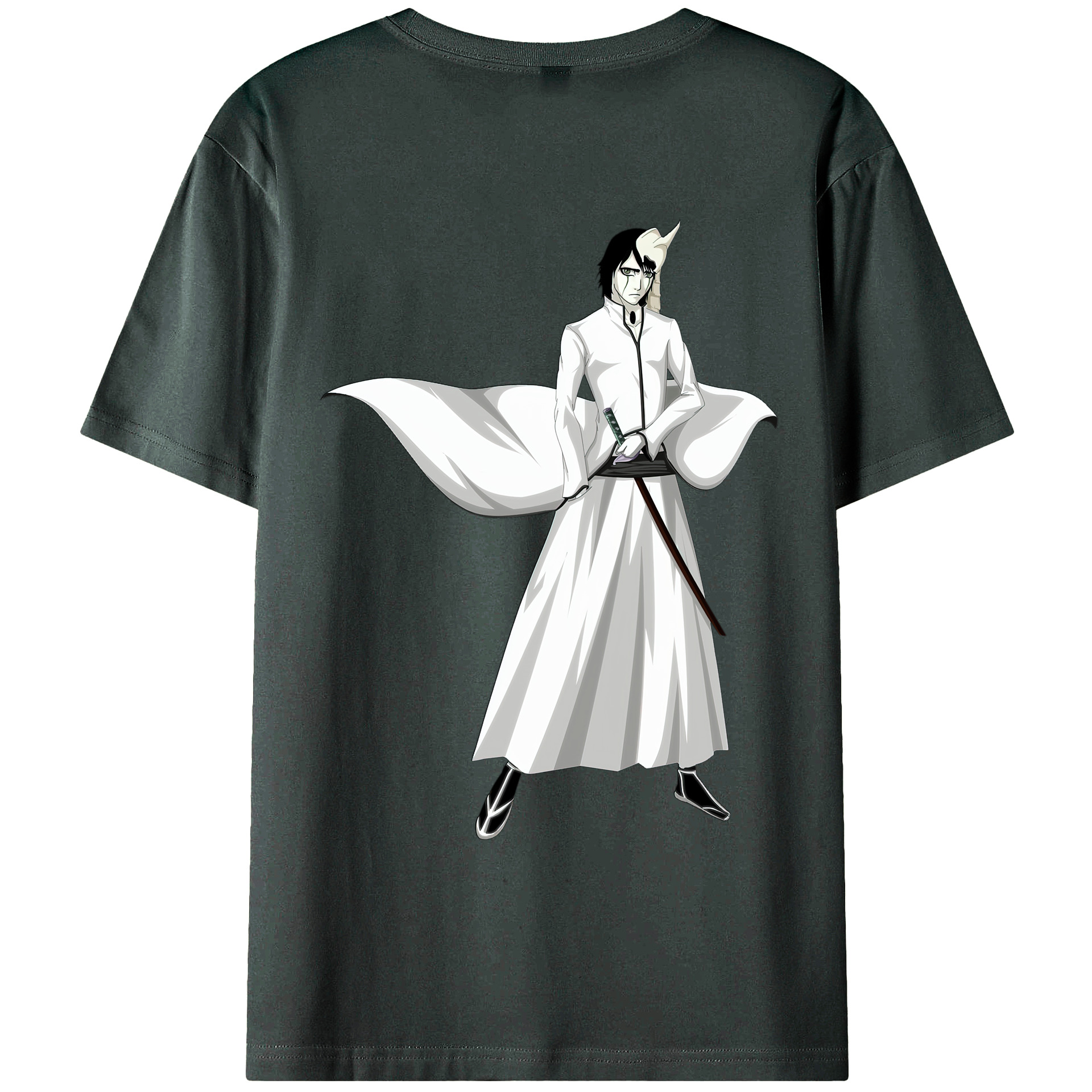 （画像用） ブリーチ ウルキオラ·シファー BLEACH Ulquiorra cifer 綿100％ メンズ半袖Tシャツ（バックプリント） 通気性